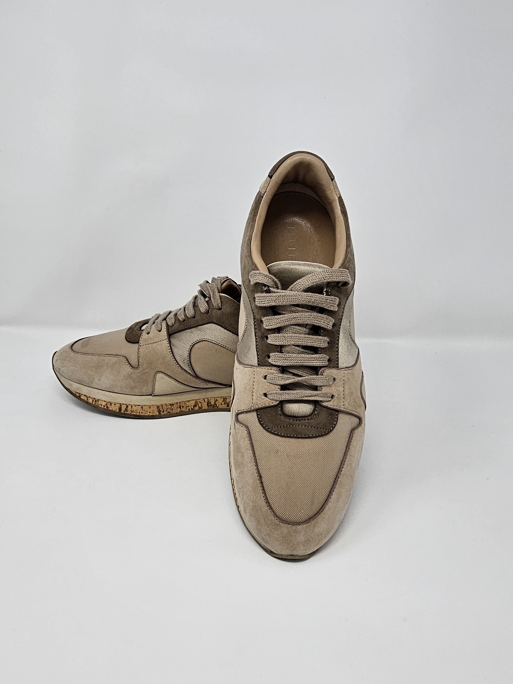 Burberry Beige and Brown Women's Low-Top Sneakers